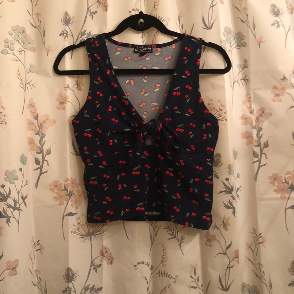 🍒 Y2K J for Justify Cherry Faux Wrap Top 🍒